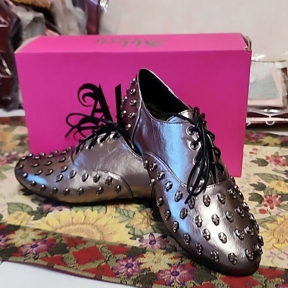 Abbey Dawn By AVRIL LAVIGNE TOUGH CROWD OXFORD FLAT IN PEWTER SZ 7 NWT &… - Picture 10 of 11